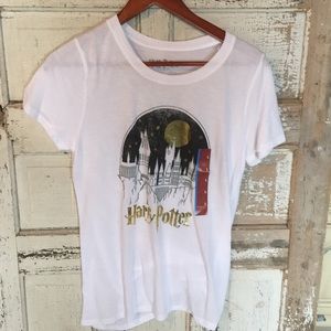 NWT Harry Potter White & Metallic T-Shirt